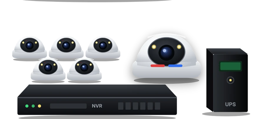 Dahua Gold CCTV kit: cameras, recorder and UPS