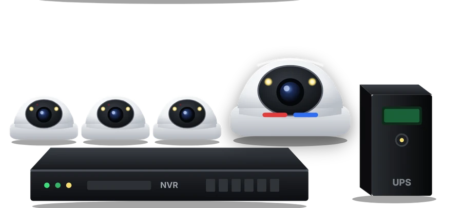 Dahua Silver CCTV kit: cameras, recorder and UPS