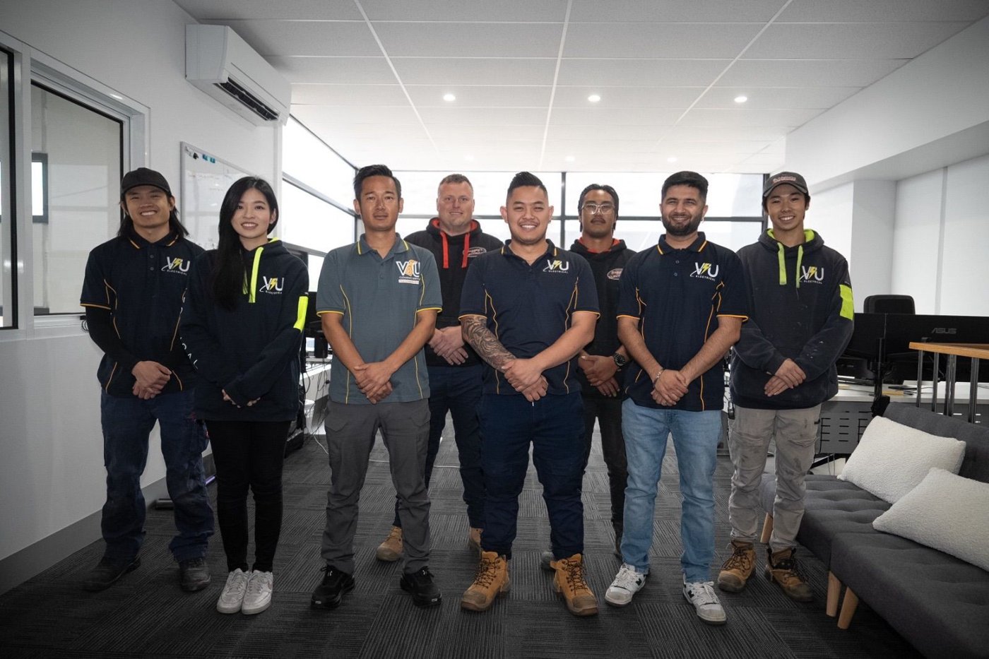 The VU Electrical team in the office